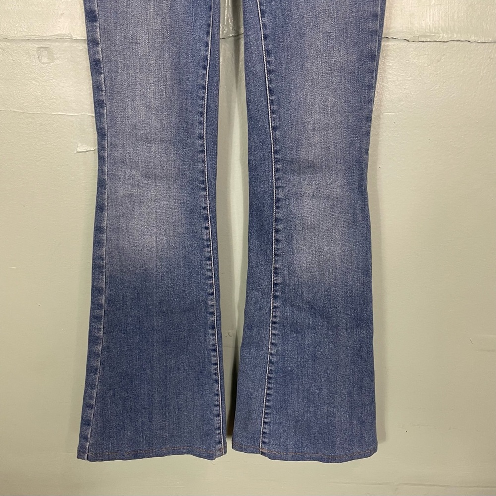 We The Free FP Jayde High Rise Flare Jeans Women Sz 25 Sunburst Blue - Picture 4 of 11